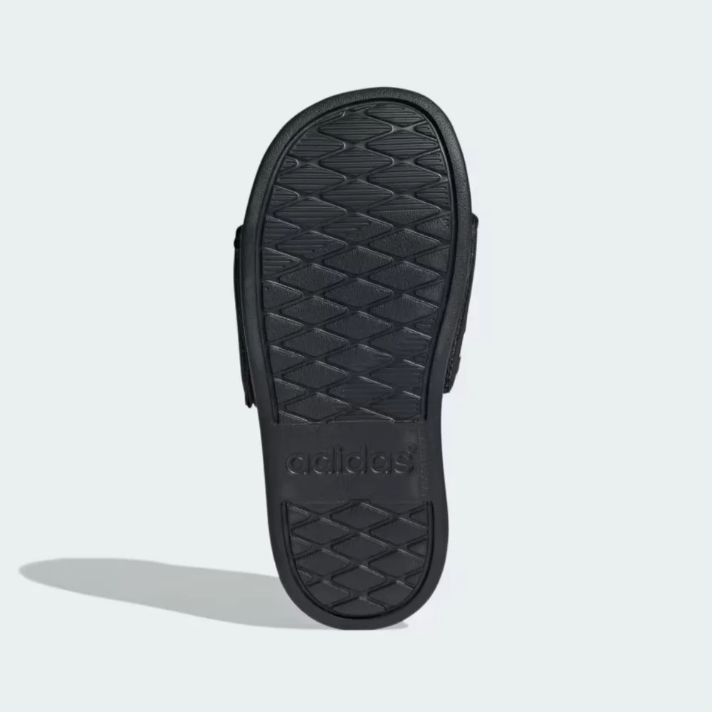 Adidas Adilette Comfort Black Slide Sandal with White Stripes Size 11